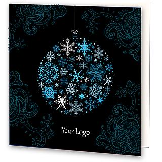 Navy Blue Snowflake Bauble Card