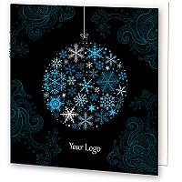 Navy Blue Snowflake Bauble Card