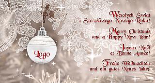 White Bauble Vintage E-Card