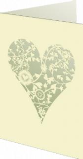 Greetings Card Etched Heart