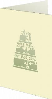 Greetings Card Etched Cake