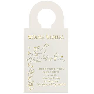 Komplet 10 zawieszek na wino ze złotym nadrukiem