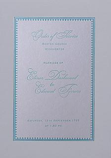 Menu/Order of Service