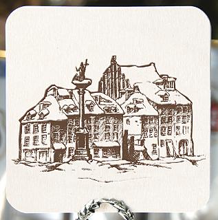 Pamiątkowe podkładki (wafle) pod piwo techniką letterpress