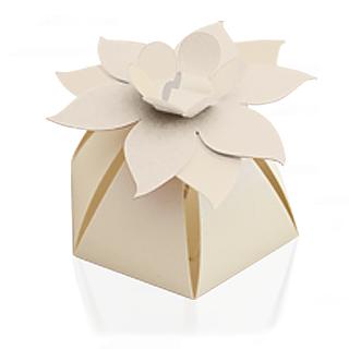 Pudełeczko - kwiatek z  opalizującymi płatkami